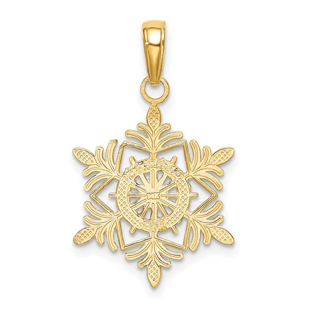 14K Yellow Gold Snowflake Pendant