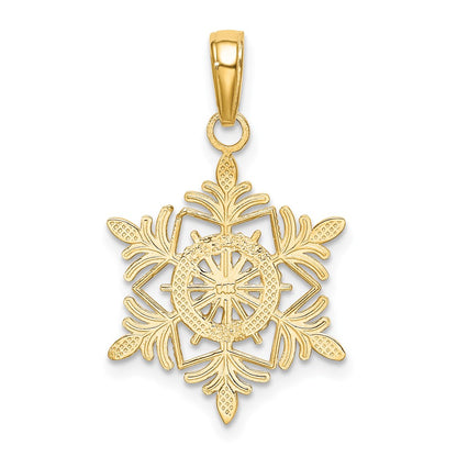 14K Yellow Gold Snowflake Pendant