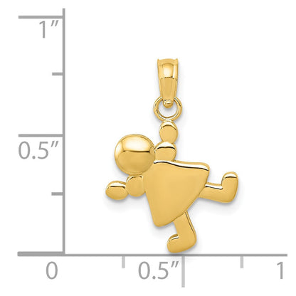 14K Yellow Gold Little Girl Charm