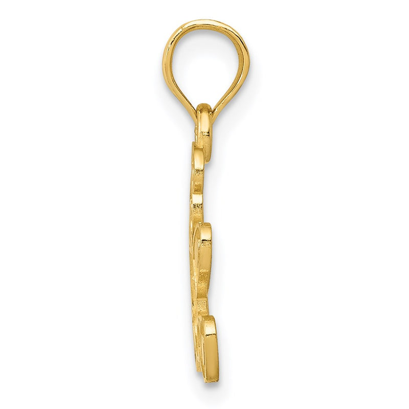 14K Yellow Gold Teddy Bear Pendant