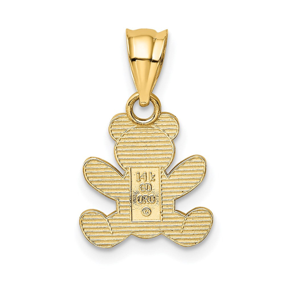 14K Yellow Gold Teddy Bear Pendant