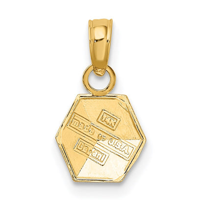 14K Yellow Gold Baby Block Charm