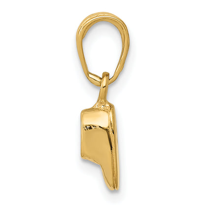 14K Yellow Gold 3D Baby Shoe Charm