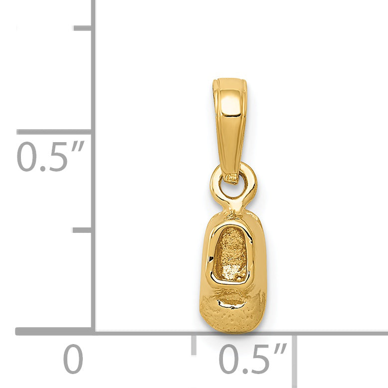 14K Yellow Gold 3D Baby Shoe Charm