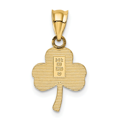 14K Yellow Gold 3 Leaf Clover Pendant