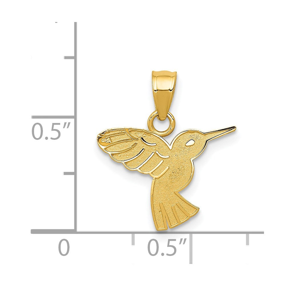 14K Yellow Gold Hummingbird Pendant