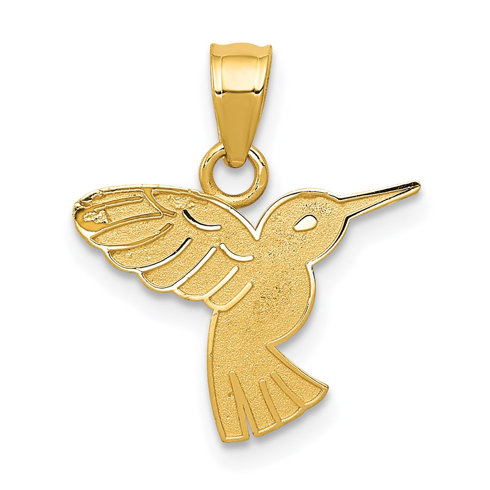 14K Yellow Gold Hummingbird Pendant