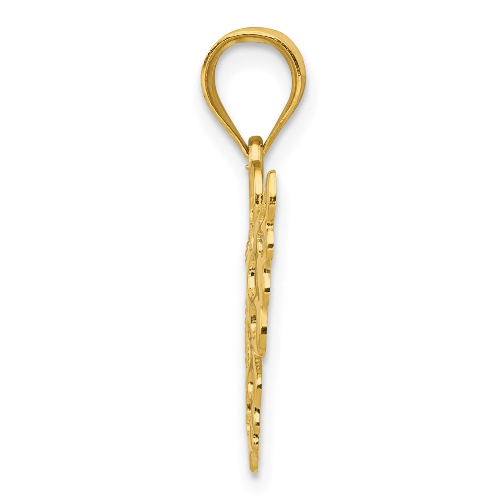 14K Yellow Gold Butterfly Pendant