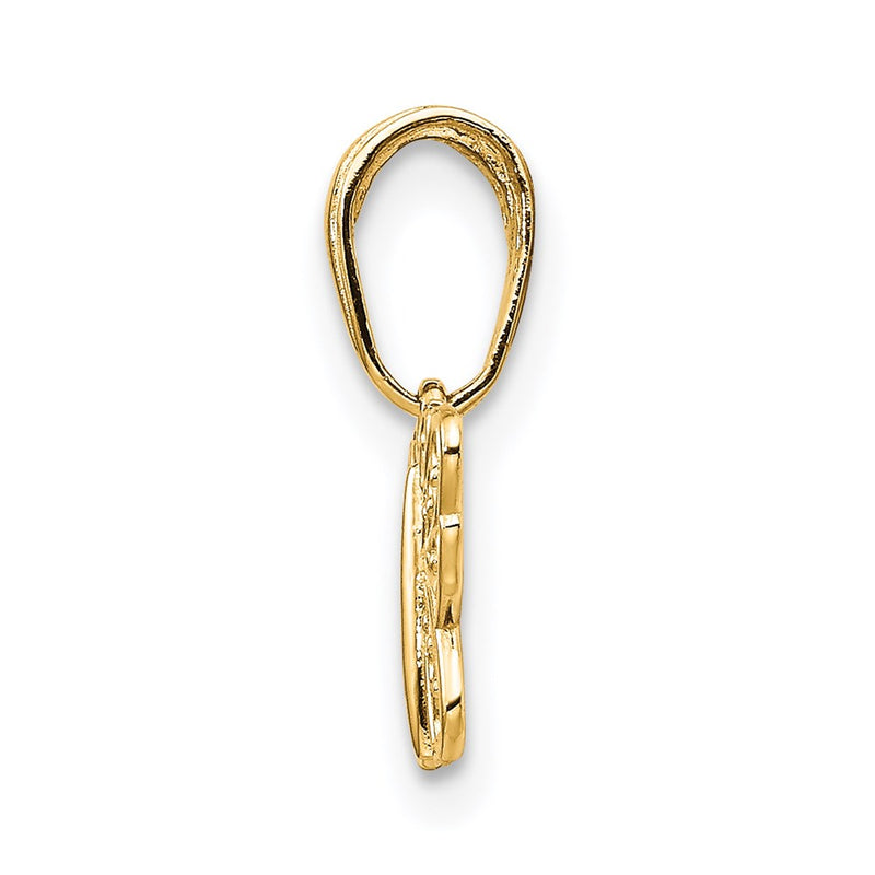 14K Yellow Gold Polished Filigree Butterfly Charm