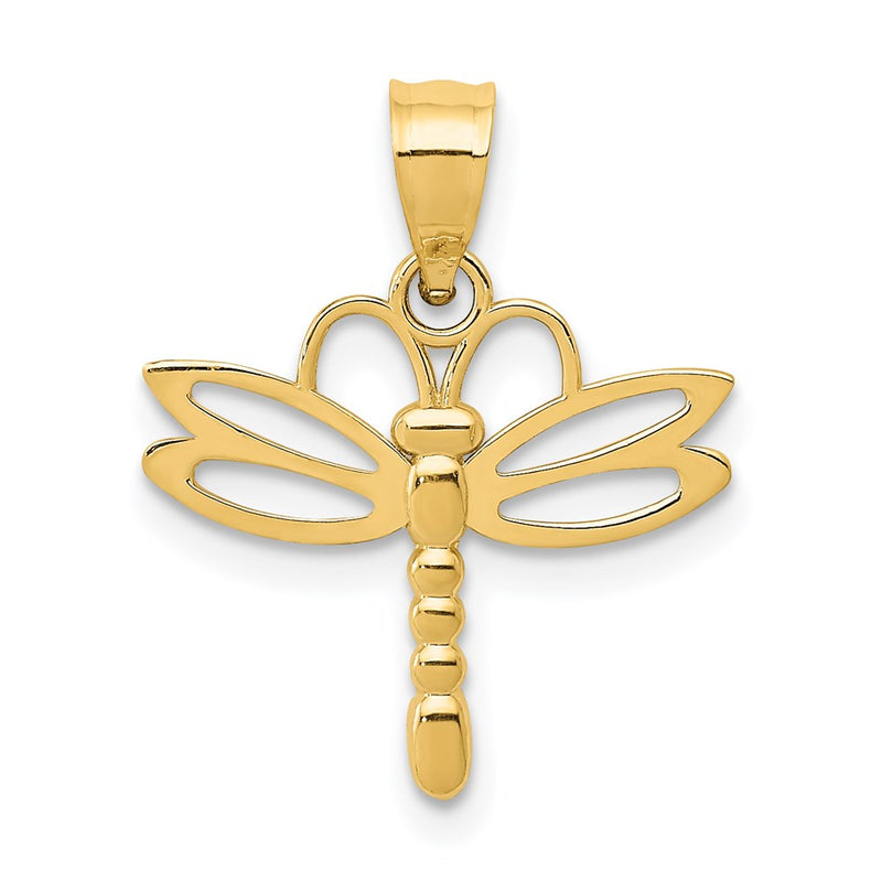14K Yellow Gold Dragonfly Pendant