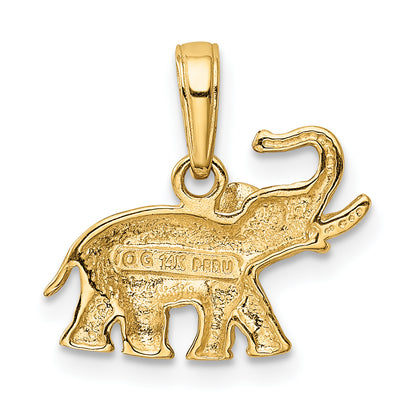 14K Yellow Gold Polished Elephant Charm