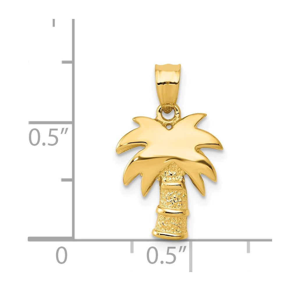 14K Yellow Gold Palm Tree