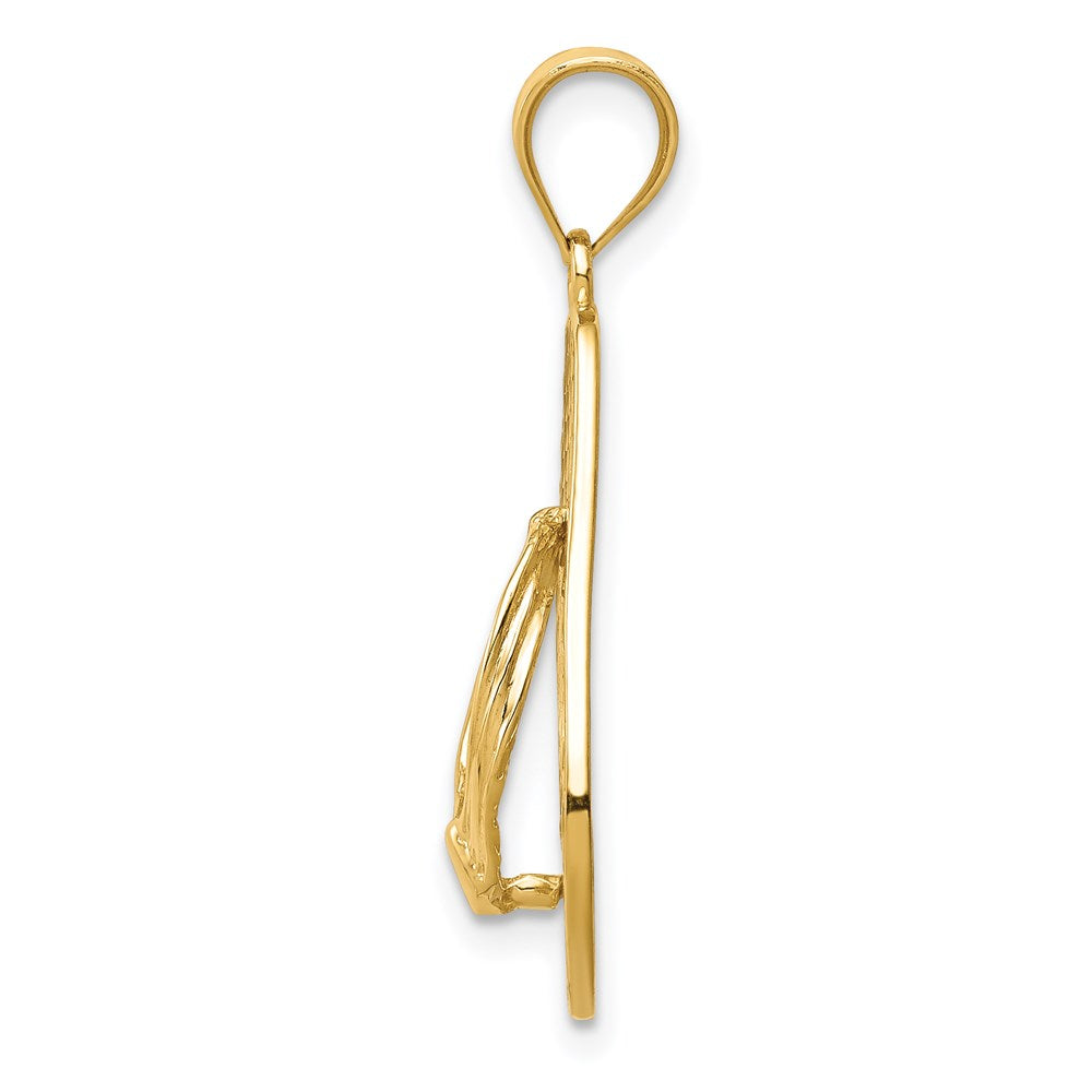 14K Yellow Gold Mesh Flip Flop Pendant