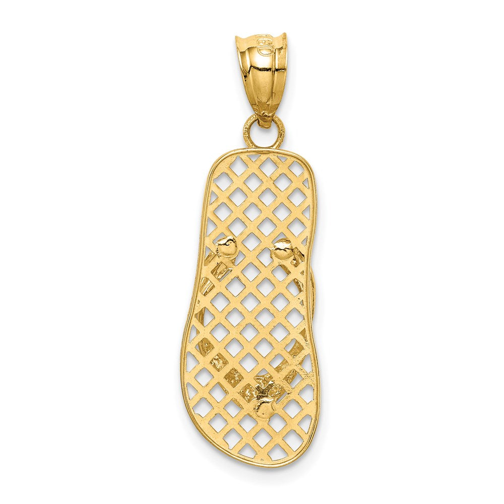14K Yellow Gold Mesh Flip Flop Pendant