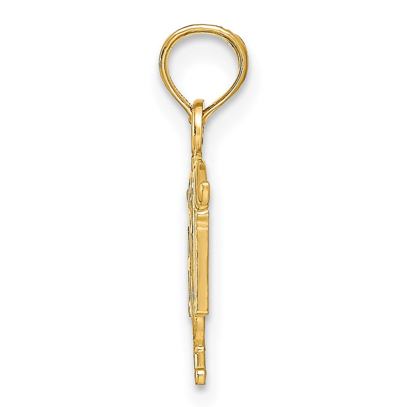 14K Yellow Gold Rn Registered Nurse Pendant