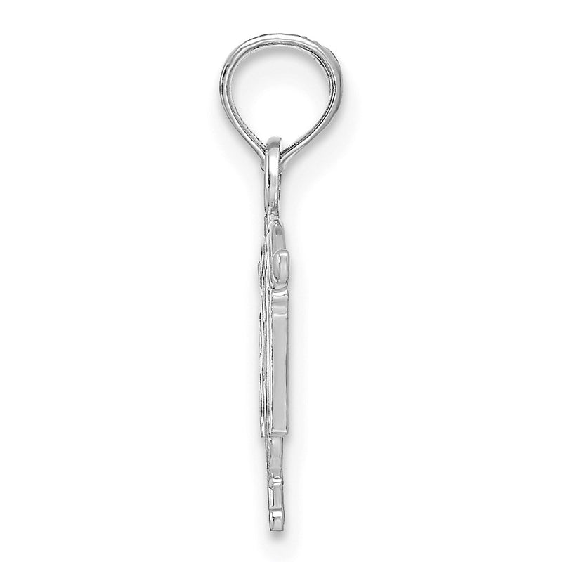14K White Gold Rn Registered Nurse Pendant