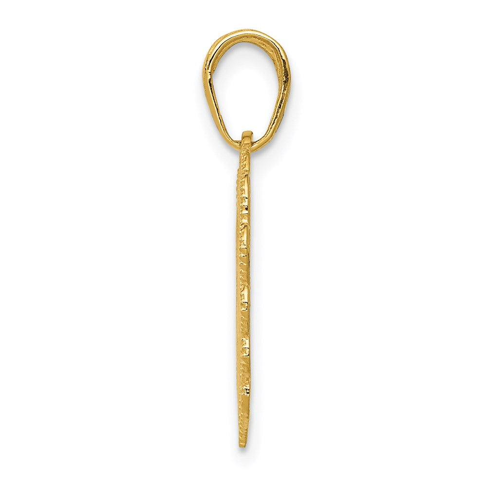 14K Yellow Gold Rn Registered Nurse Heart Pendant