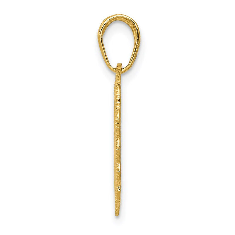14K Yellow Gold Rn Registered Nurse Heart Pendant