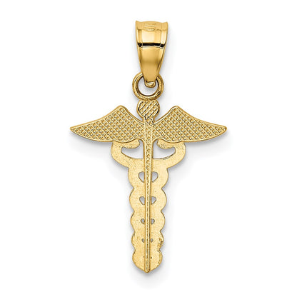 14K Yellow Gold Caduceus Medical Pendant
