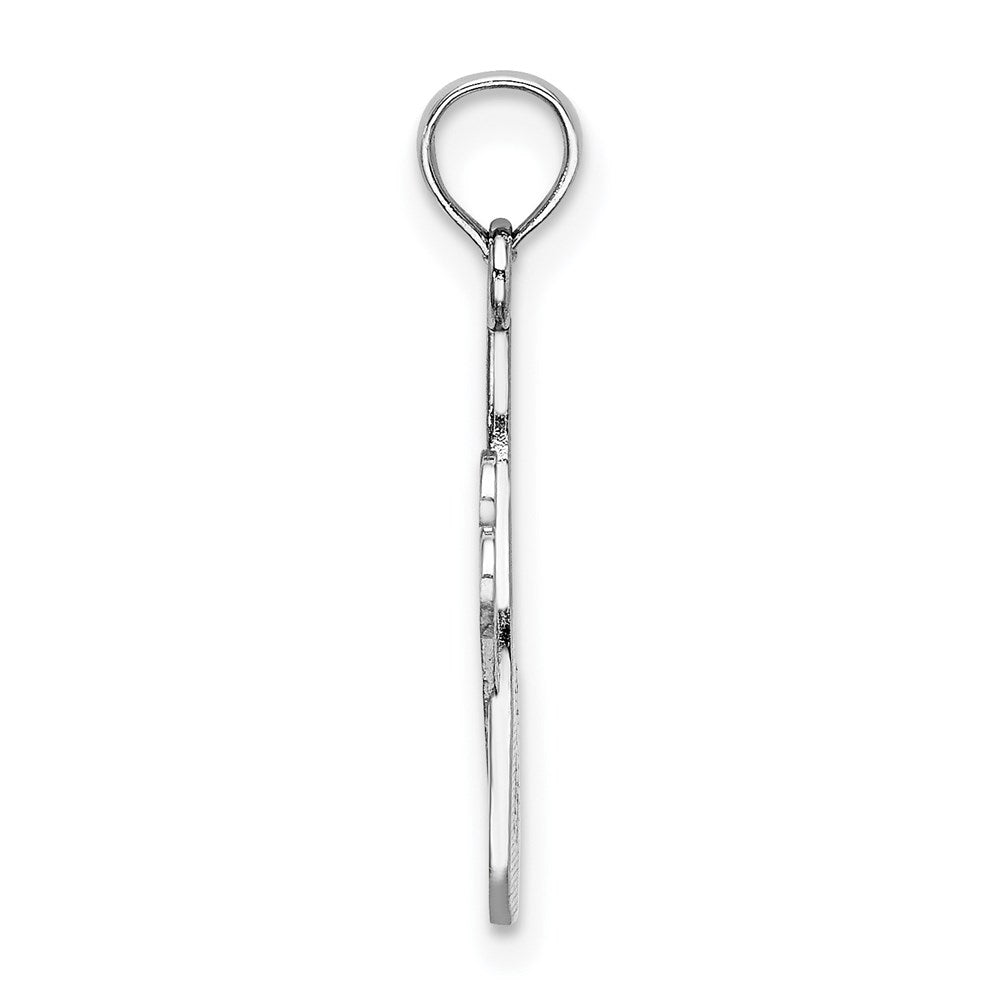 14K White Gold Comb And Scissors Charm