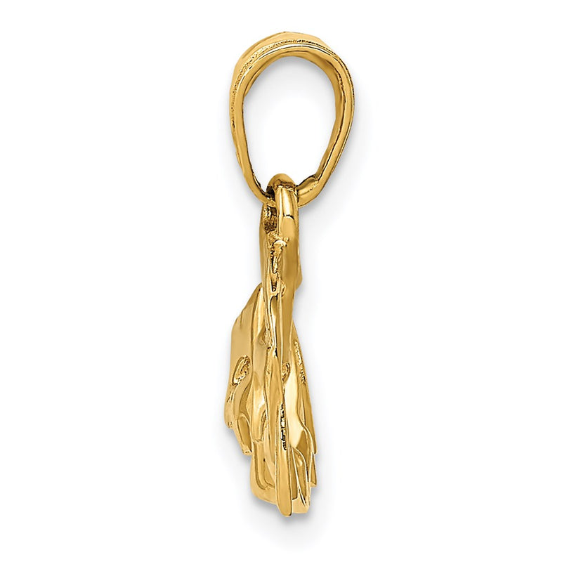 14K Yellow Gold Polished Open-Backed Comedy/Tragedy Pendant