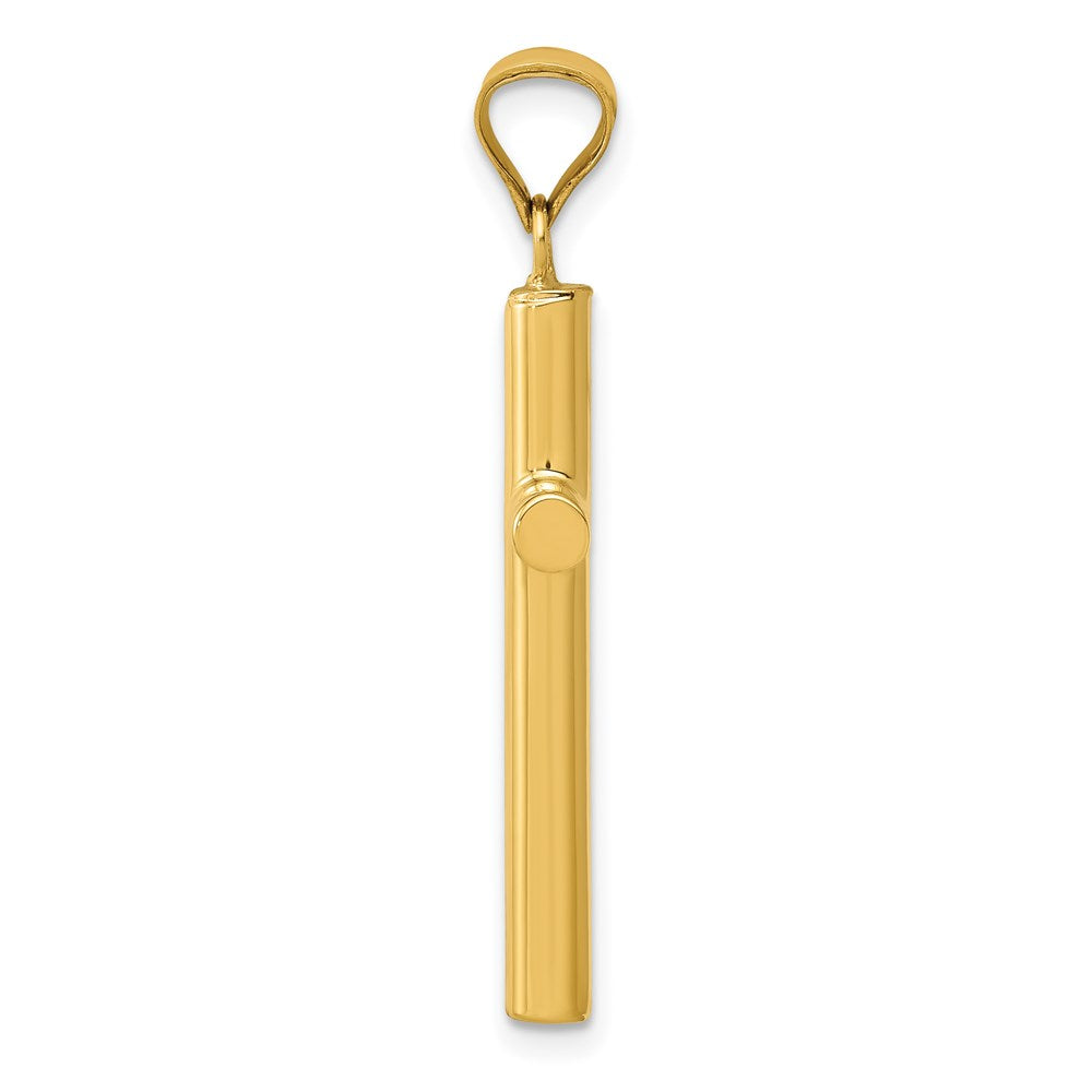 14K Yellow Gold Polished Hollow Cross Pendant
