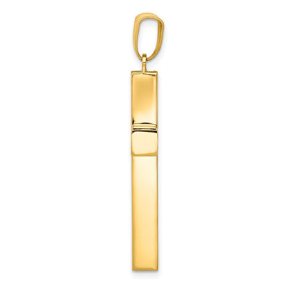 14K Yellow Gold Hollow Cross Pendant