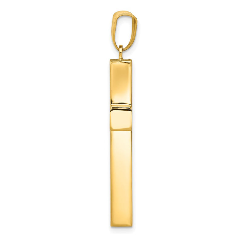 14K Yellow Gold Hollow Cross Pendant