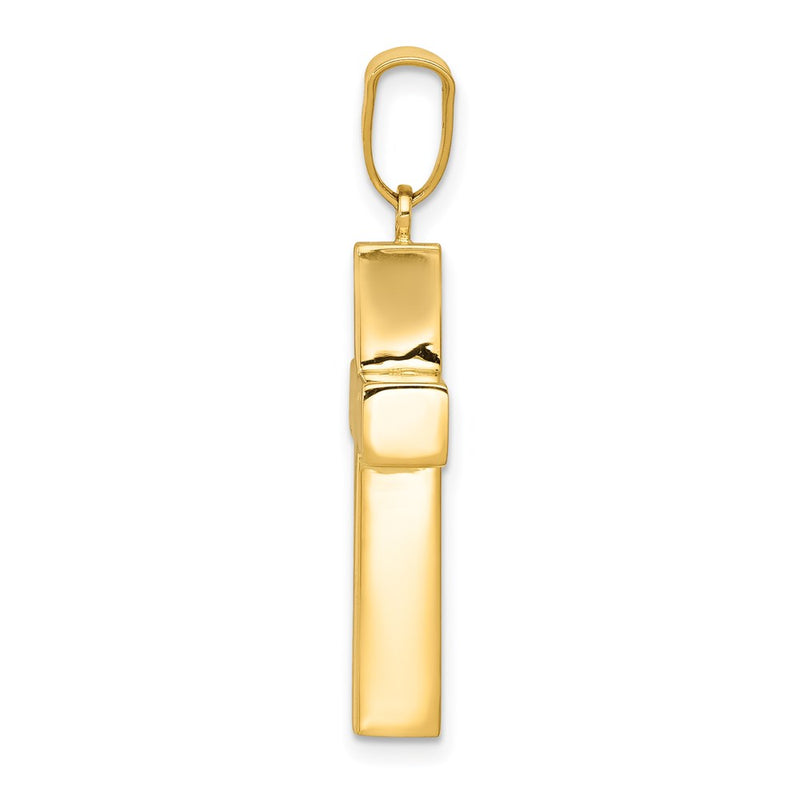 14K Yellow Gold Hollow Cross Pendant