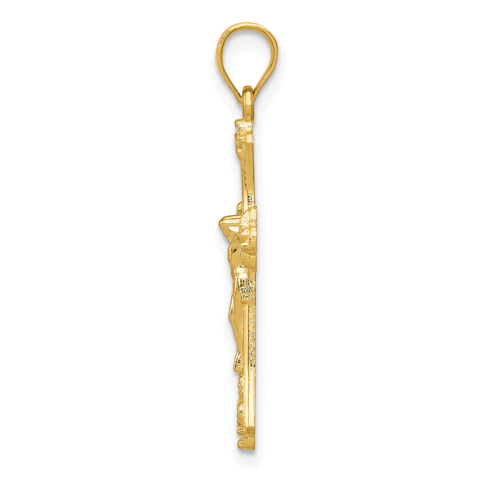 14K Yellow Gold Crucifix Pendant