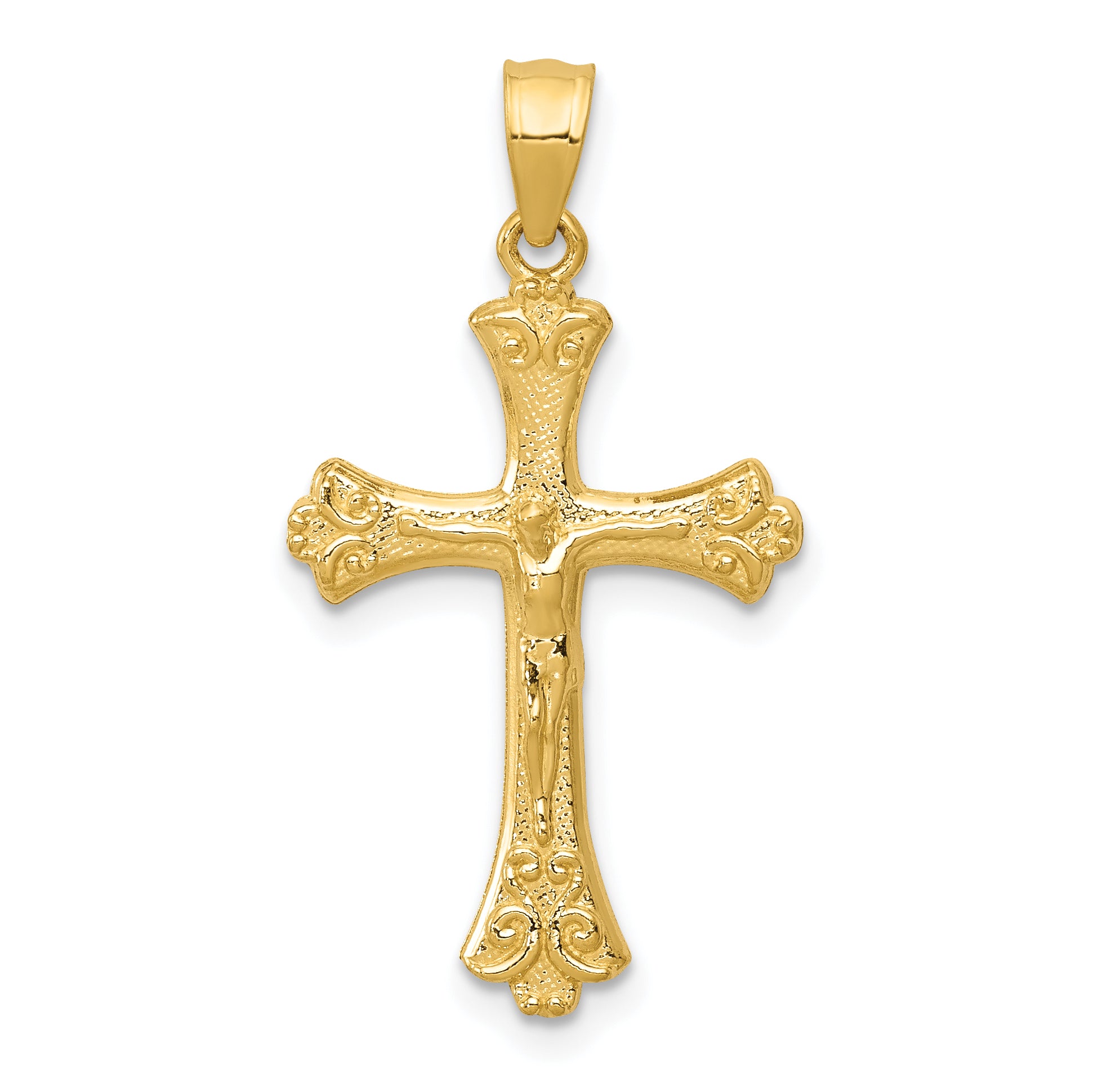 14K Yellow Gold Crucifix Pendant