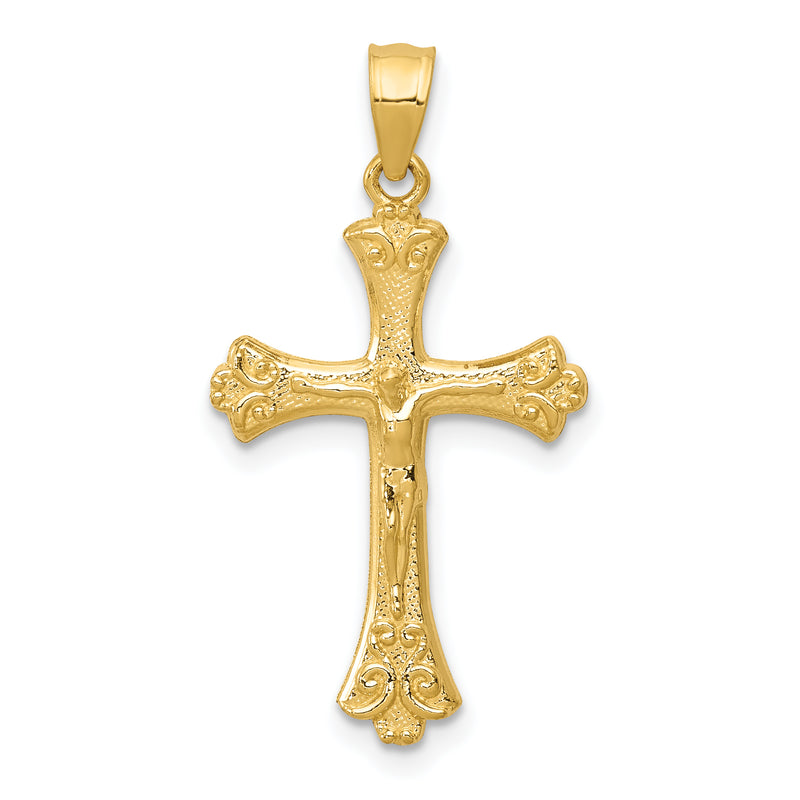 14K Yellow Gold Crucifix Pendant