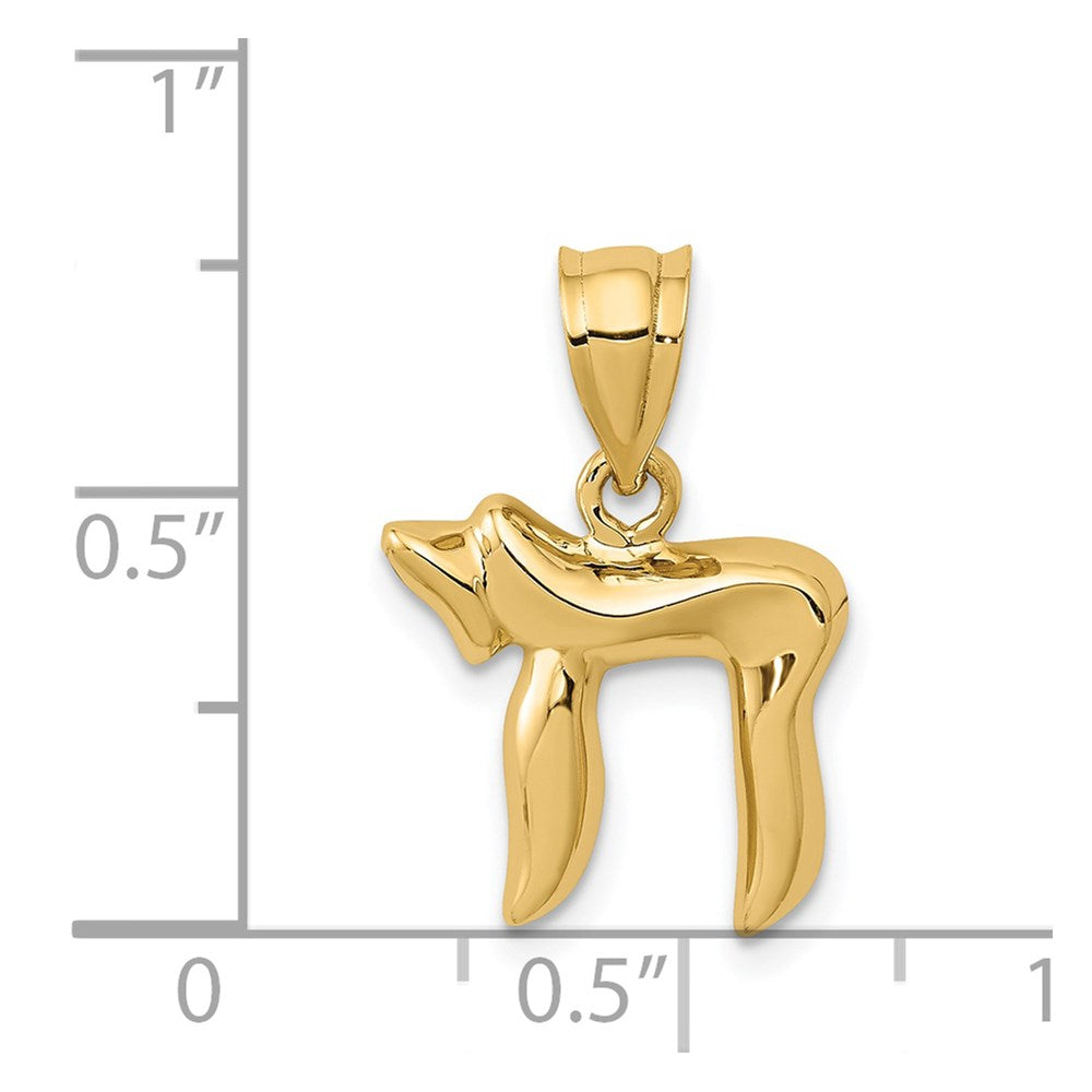 14K Yellow Gold Chai Charm