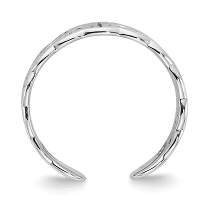 14K White Gold Polished W/ Design Toe Ring
