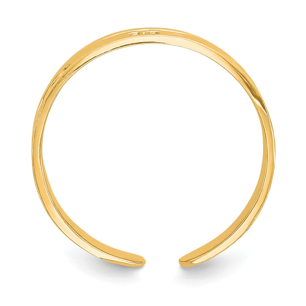 14K Yellow Gold Polished W/ Hearts Toe Ring