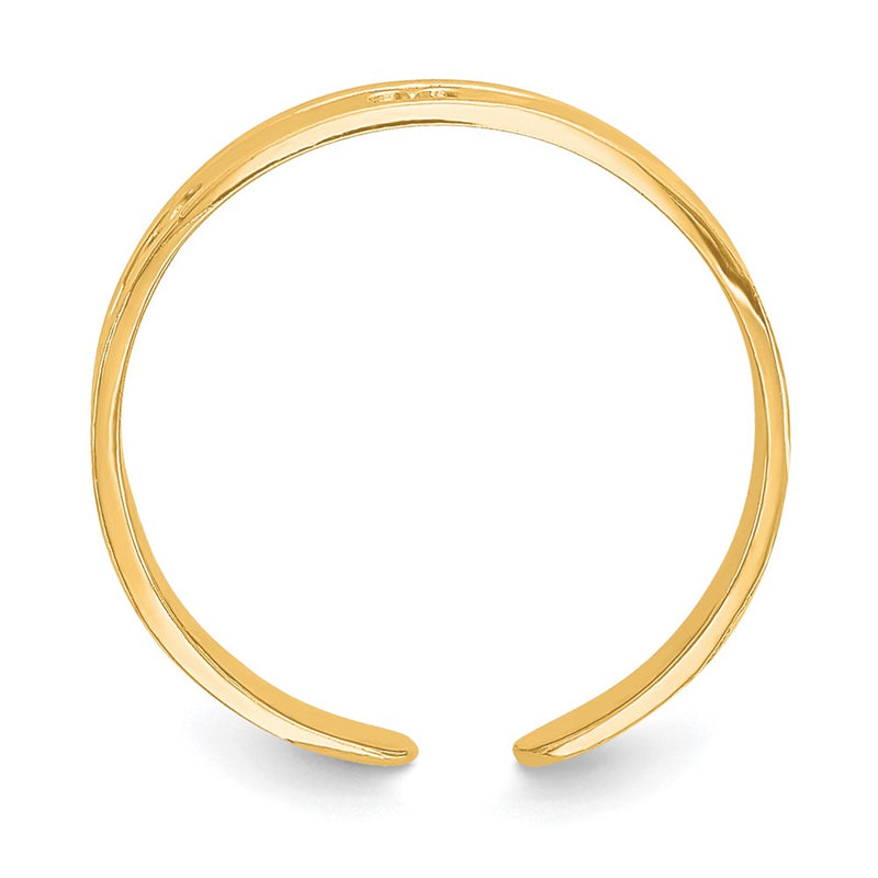 14K Yellow Gold Polished W/ Hearts Toe Ring