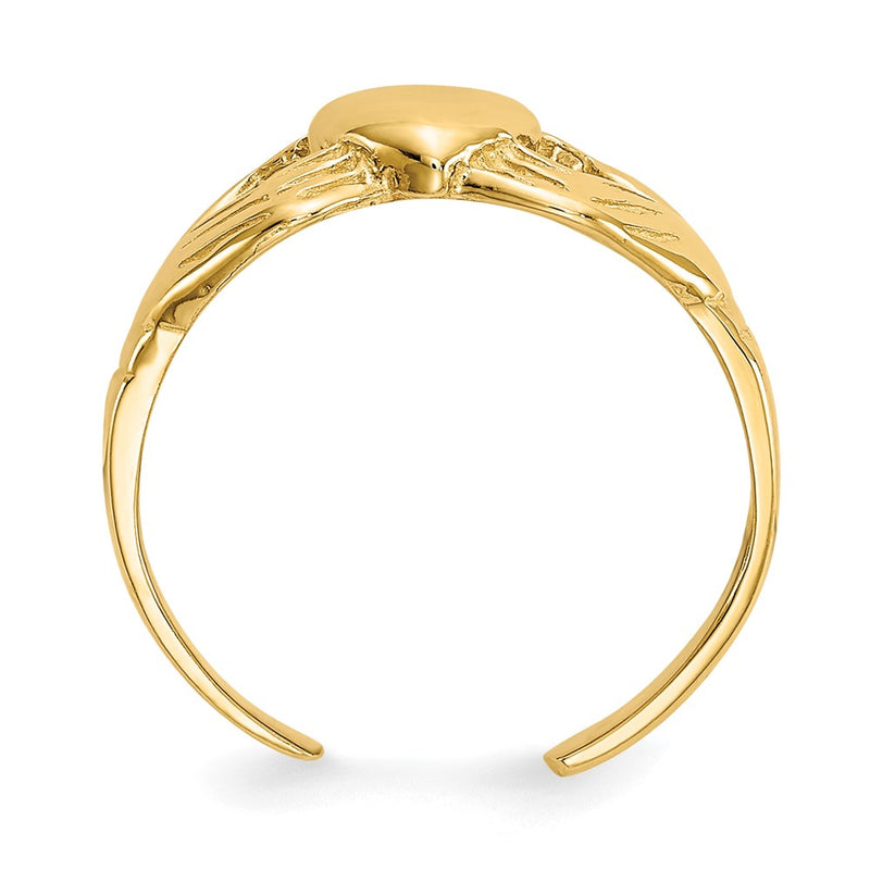 14K Yellow Gold Polished Claddagh Toe Ring