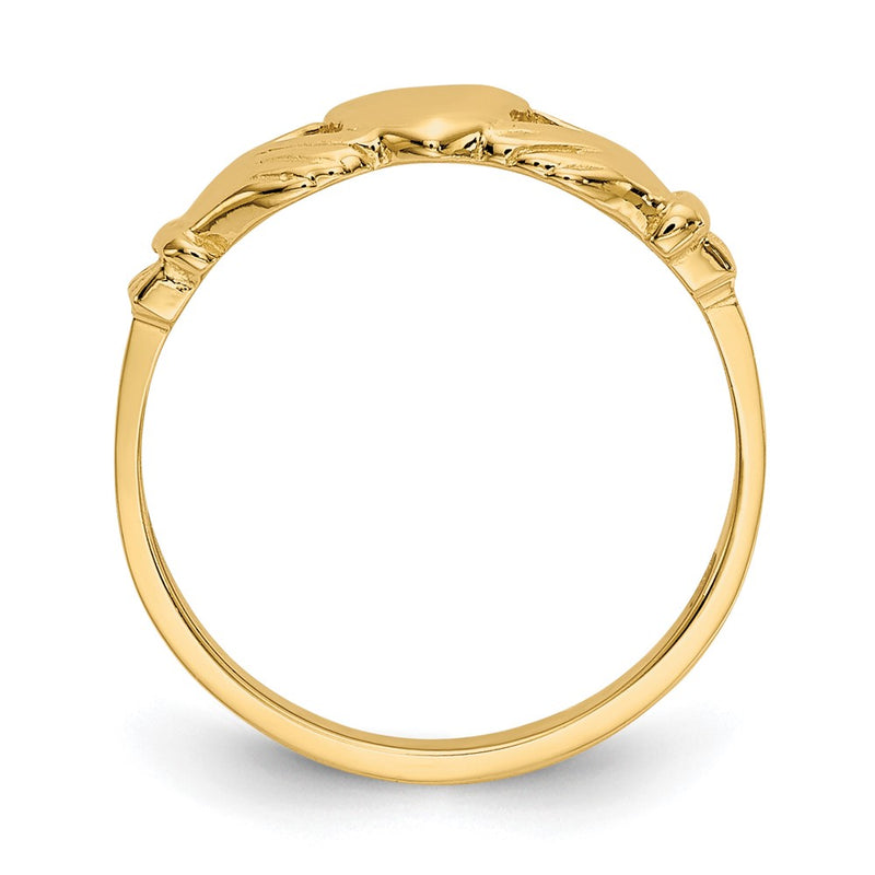 14K Yellow Gold Claddagh Baby Ring