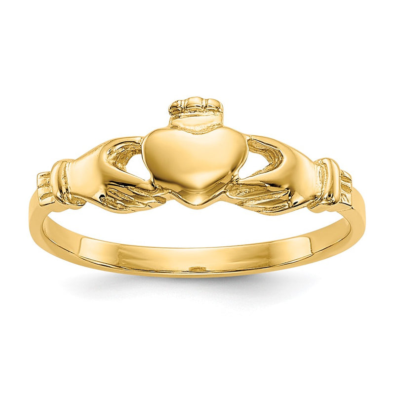 14K Yellow Gold Claddagh Baby Ring