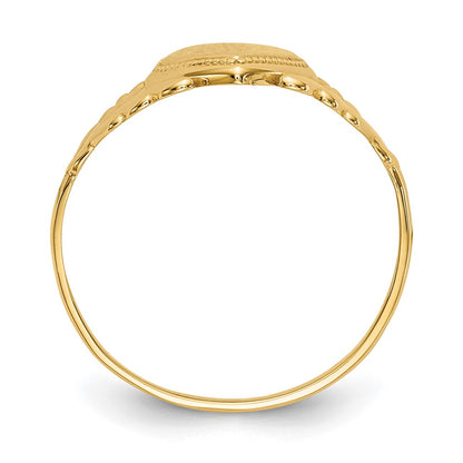 14K Yellow Gold Polished Heart Baby Ring