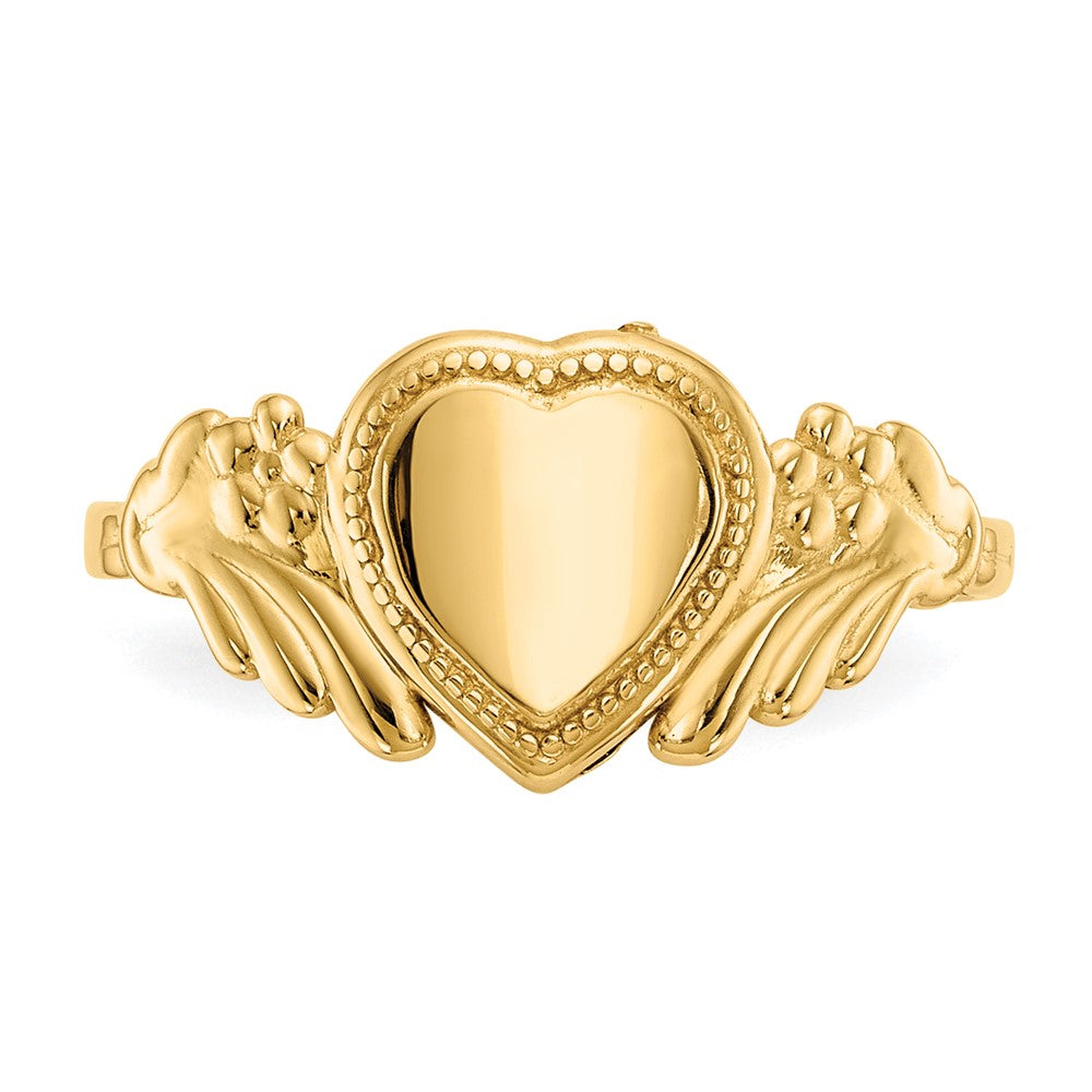 14K Yellow Gold Polished Heart Baby Ring