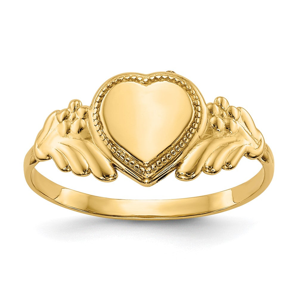 14K Yellow Gold Polished Heart Baby Ring
