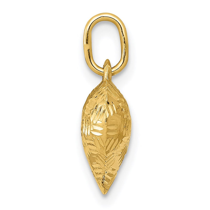 14K Yellow Gold Polished Basket Weave Pattern 3-D Heart Pendant