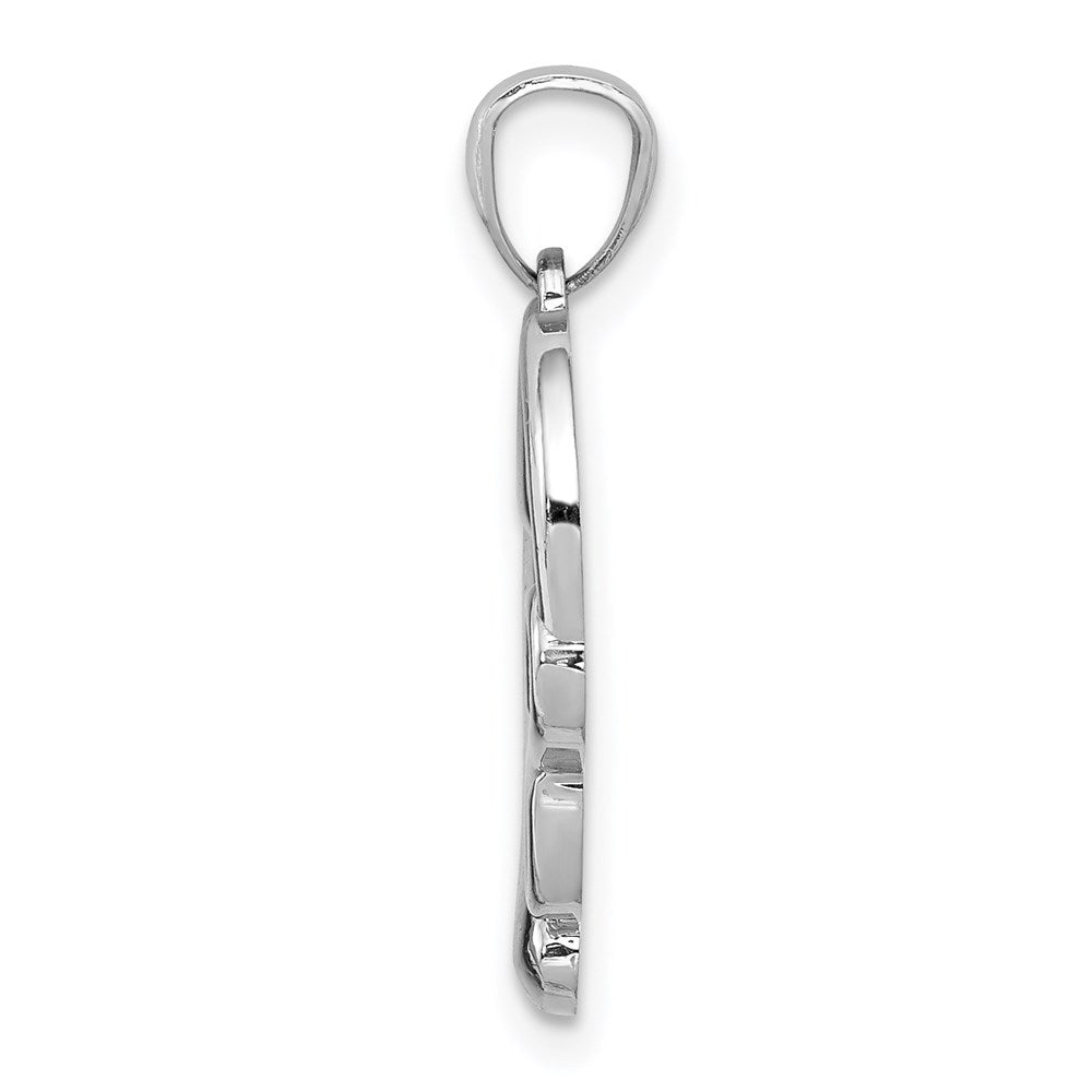 14K White Gold Polished Small Infinity Heart Pendant