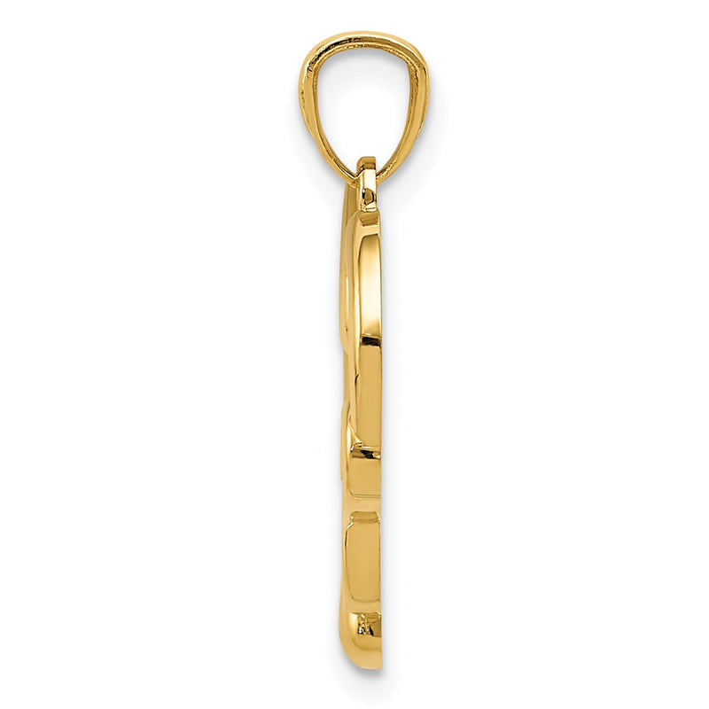 14K Yellow Gold Polished Infinity Symbol Heart Pendant