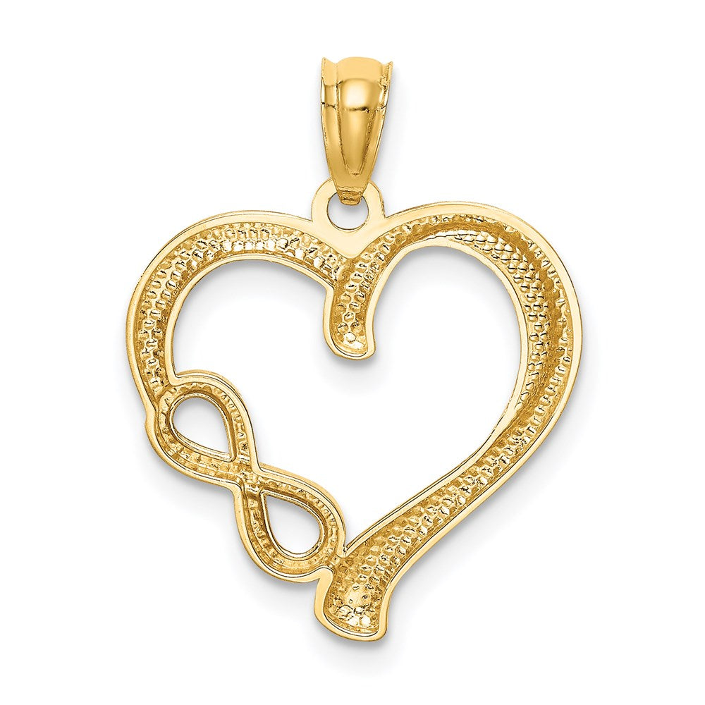 14K Yellow Gold Polished Infinity Symbol Heart Pendant