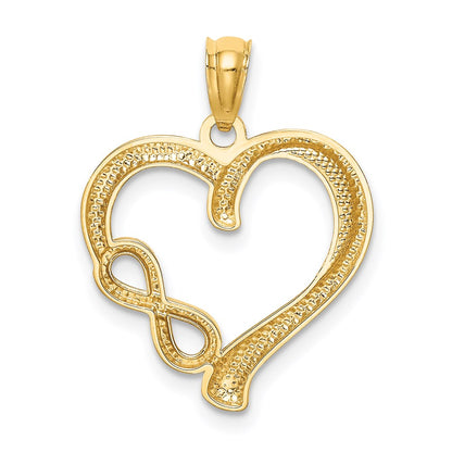 14K Yellow Gold Polished Infinity Symbol Heart Pendant