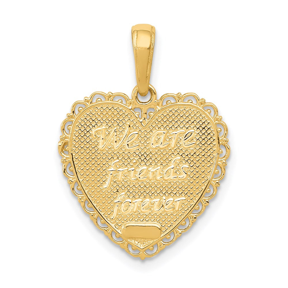 14K Yellow Gold Reversible For My Sister-Friends Forever Pendant