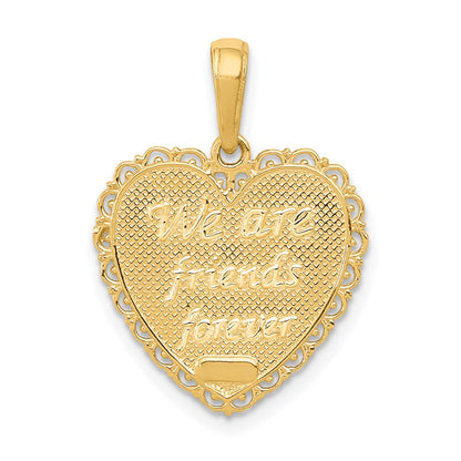 14K Yellow Gold Reversible For My Sister-Friends Forever Pendant