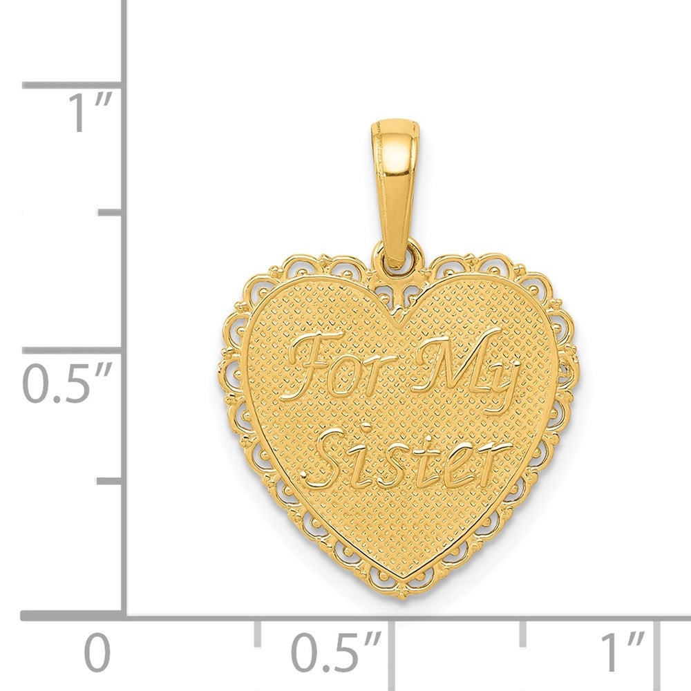 14K Yellow Gold Reversible For My Sister-Friends Forever Pendant